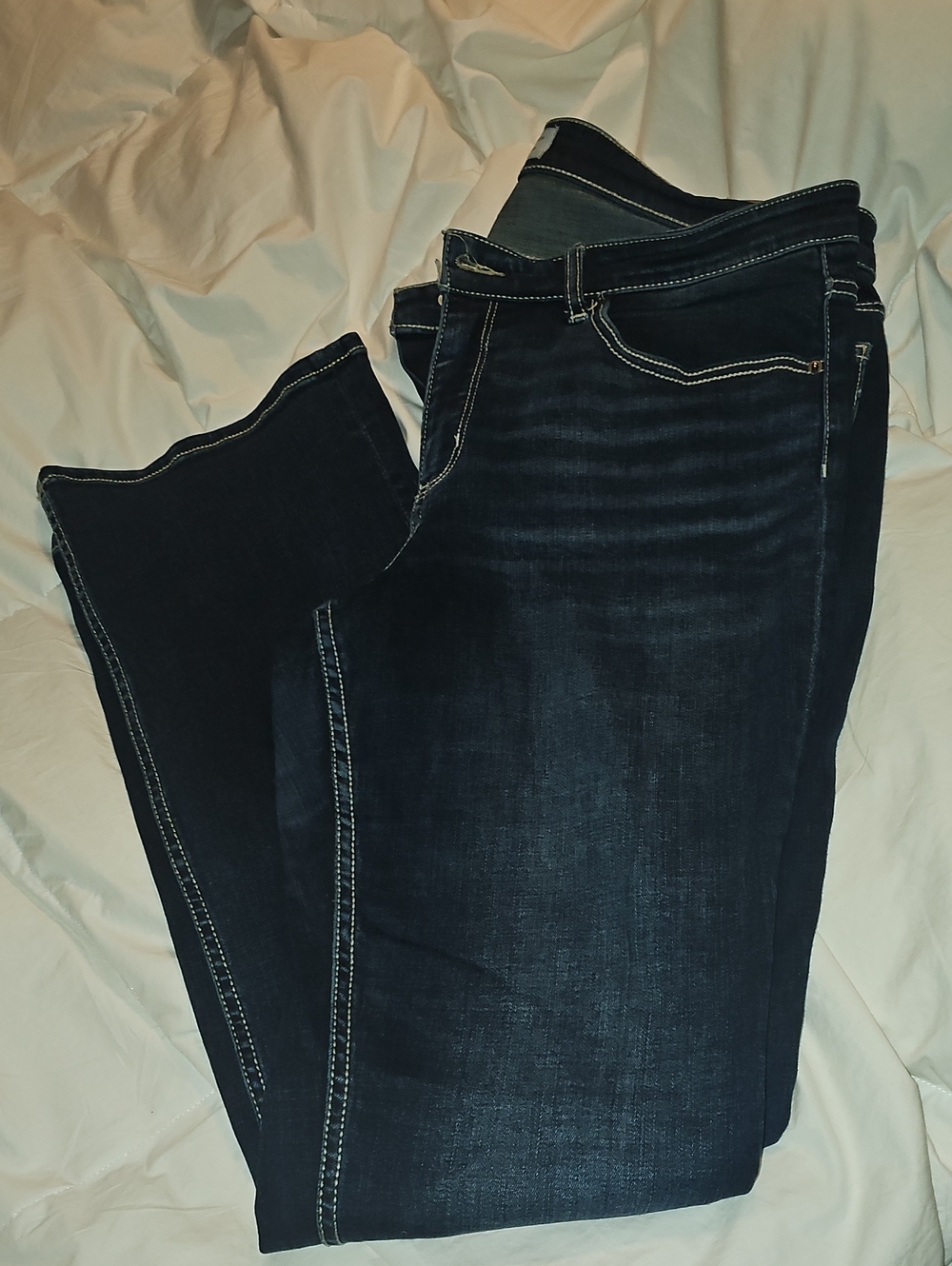 BKE Women's Dark Blue Stretch Jeans with Contrast Stitching